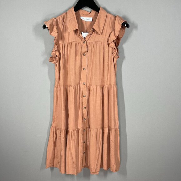 Lucky Brand Dresses & Skirts - NEW Lucky Brand Dress Womens Medium brown western boho classic button up